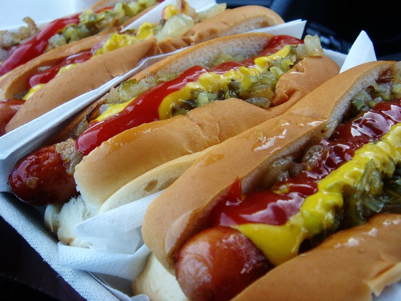 line of hot dogs with toppings best places to eat in los angeles cheap