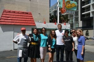 Group enjoying Chicas Tacos on a Downtown Los Angeles Taco Tour