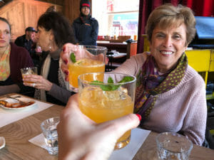 Cheersing with cocktails at Bar Primi on an East Village Food Tour