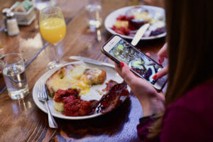 taking photo at Egg on a williamsburg brooklyn food tour