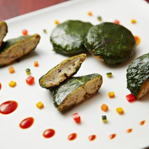 tofu in leaves at best vegetarian restaurants in nyc hangawi