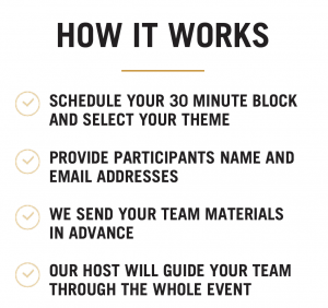 list of how it works for remote team building